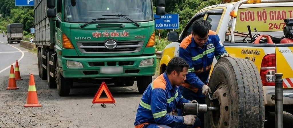 Dịch Vụ Vá Lốp Xe Tải Lưu Động Đắk Lắk Chuyên Nghiệp 24/7